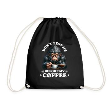 Morgenmuffel Kaffee Anti Frühaufsteher gorilla - Turnbeutel - Schwarz - Vorne