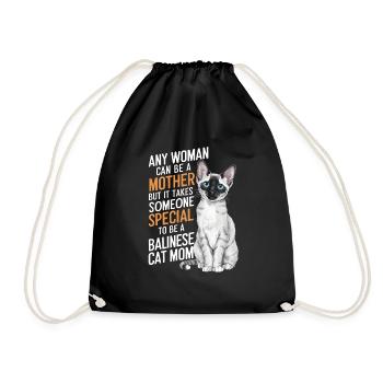 Katze Balinesische Geschenk - Turnbeutel - Schwarz - Vorne