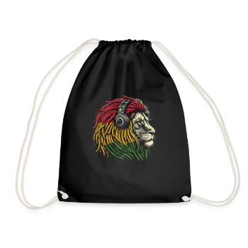 Lion jamaïcain Reggae Root Lion Judah Rasta - Sac de sport léger - noir - Devant