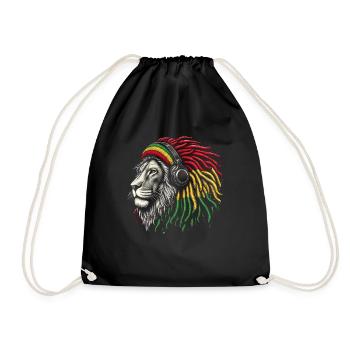 Lion jamaïcain Reggae Root Lion Judah Rasta - Sac de sport léger - noir - Devant