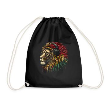 Lion jamaïcain Reggae Root Lion Judah Rasta - Sac de sport léger - noir - Devant