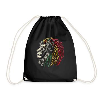 Lion jamaïcain Reggae Root Lion Judah Rasta - Sac de sport léger - noir - Devant