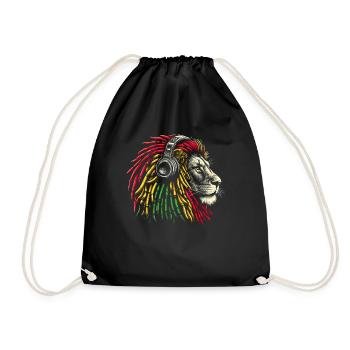 Lion jamaïcain Reggae Root Lion Judah Rasta - Sac de sport léger - noir - Devant