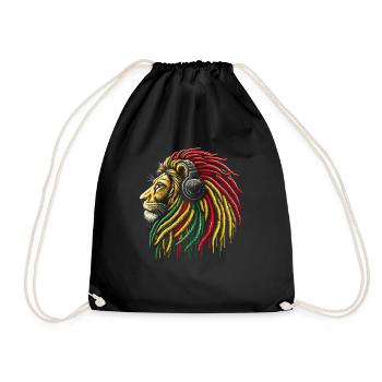 Lion jamaïcain Reggae Root Lion Judah Rasta - Sac de sport léger - noir - Devant