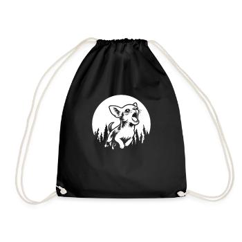 Chihuahua Moon Howling - Turnbeutel - Schwarz - Vorne