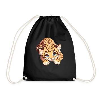 Amur Leopard Amurleoparden Amurleopard - Drawstring Bag - black - Front