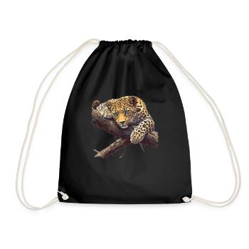 Amur Leopard Amurleoparden Amurleopard - Drawstring Bag - black - Front