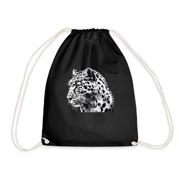 Amur Leopard Amurleoparden Amurleopard - Drawstring Bag - black - Front