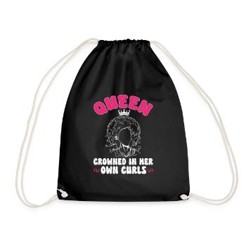 Curly Hair Afro Curls Natural Hair - Drawstring Bag - black - Front