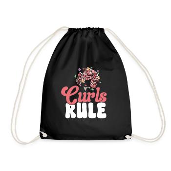Curly Hair Afro Curls Natural Hair - Drawstring Bag - black - Front