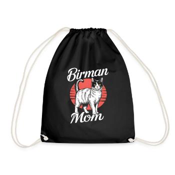 Katze Birma Geschenk - Turnbeutel - Schwarz - Vorne