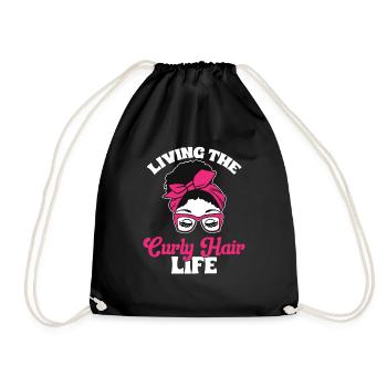 Curly Hair Afro Curls Natural Hair - Drawstring Bag - black - Front
