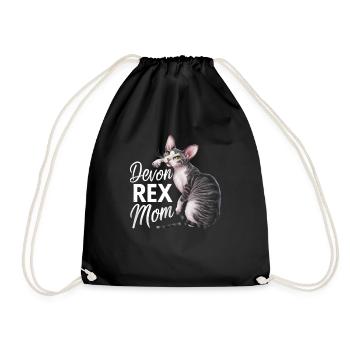 Katze Devon Rex Geschenk - Turnbeutel - Schwarz - Vorne