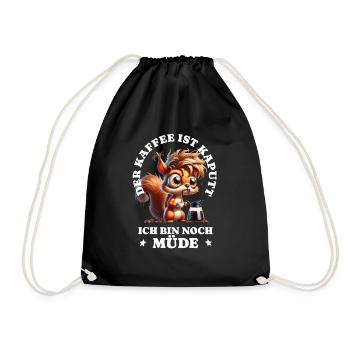 Grognement matinal Le café est cassé Écureuil - Sac de sport léger - noir - Devant