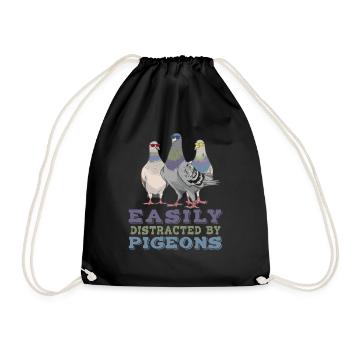 pigeon fancier pigeon bird lover pigeon - Drawstring Bag - black - Front
