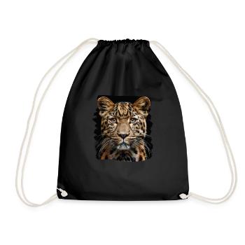 Amur Leopard Amurleoparden Amurleopard - Drawstring Bag - black - Front