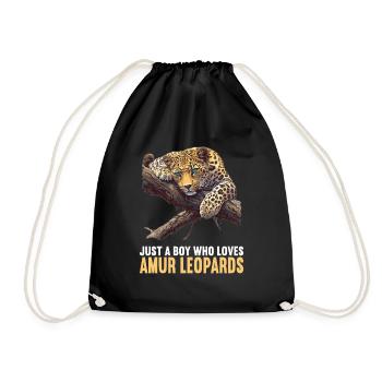 Amur Leopard Amurleoparden Amurleopard - Drawstring Bag - black - Front
