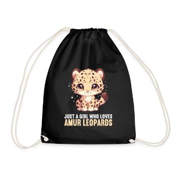 Amur Leopard Amurleoparden Amurleopard - Drawstring Bag - black - Front