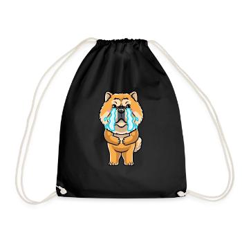 Chow-chow-hund-emoticon - Turnbeutel - Schwarz - Vorne