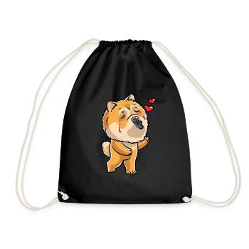 Chow-chow-hund-emoticon - Turnbeutel - Schwarz - Vorne