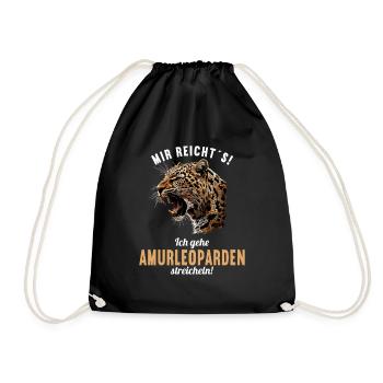 Amur Leopard Amurleoparden Amurleopard - Drawstring Bag - black - Front