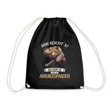 Amur Leopard Amurleoparden Amurleopard - Drawstring Bag - black - Front