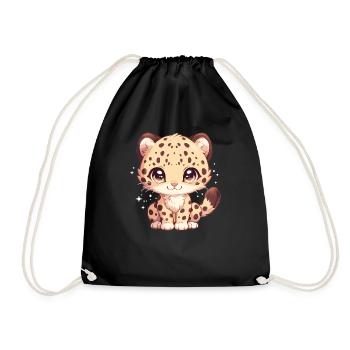 Leoparden Leopard - Drawstring Bag - black - Front