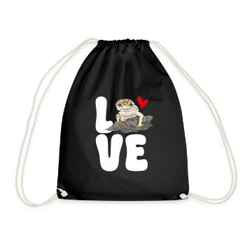 Leopard Gecko Reptile Pet Gecko - Drawstring Bag - black - Front
