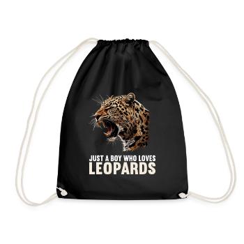 Leoparden Leopard - Turnbeutel - Schwarz - Vorne