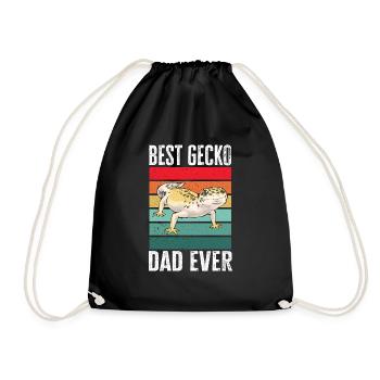 Leopard Gecko Reptile Pet Gecko - Drawstring Bag - black - Front
