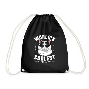 Katze Ragdoll Geschenk - Turnbeutel - Schwarz - Vorne