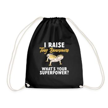 Leopard Gecko Reptile Pet Gecko - Drawstring Bag - black - Front