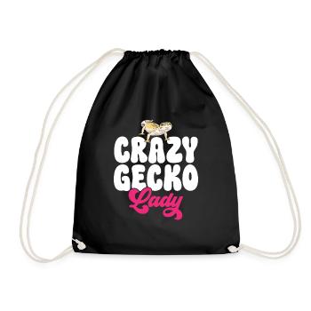 Leopard Gecko Reptile Pet Gecko - Drawstring Bag - black - Front