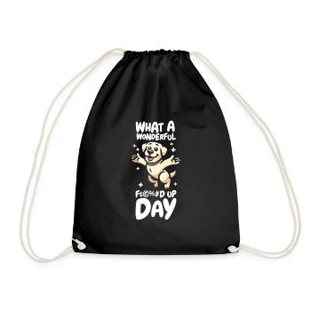 Labrador Fucked Up Day - Drawstring Bag - black - Front