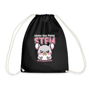 Chinchilla Stfu Would You Please Shut Up - Turnbeutel - Schwarz - Vorne