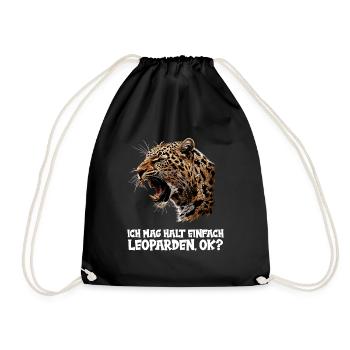 Leoparden Leopard - Turnbeutel - Schwarz - Vorne