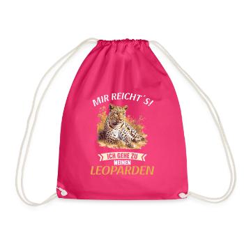 Leoparden Leopard - Drawstring Bag - fuchsia - Front