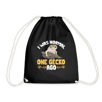 Leopard Gecko Reptile Pet Gecko - Drawstring Bag - black - Front