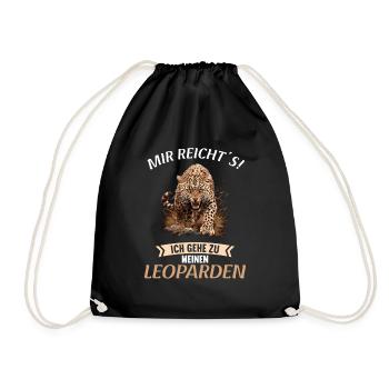 Leoparden Leopard - Turnbeutel - Schwarz - Vorne