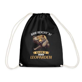 Leoparden Leopard - Turnbeutel - Schwarz - Vorne