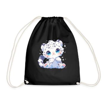 Snow Leopard Schneeleoparden Schneeleopard - Drawstring Bag - black - Front
