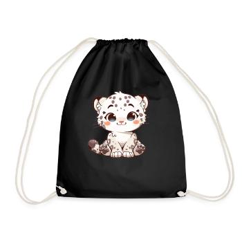 Snow Leopard Schneeleoparden Schneeleopard - Drawstring Bag - black - Front