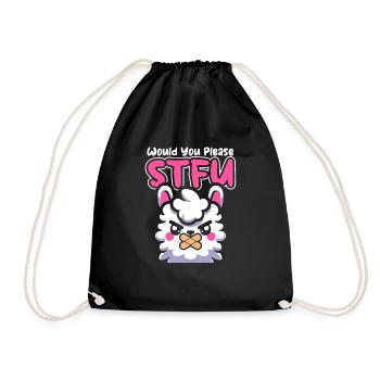 Lama Llama Stfu Would You Please Shut Up - Turnbeutel - Schwarz - Vorne