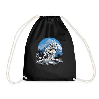 Snow Leopard Schneeleoparden Schneeleopard - Drawstring Bag - black - Front