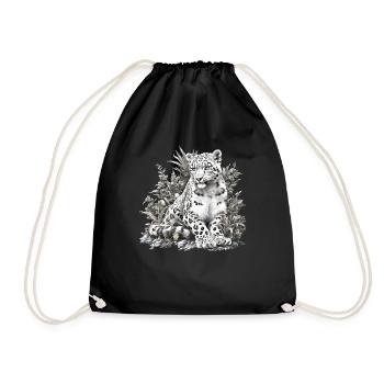 Snow Leopard Schneeleoparden Schneeleopard - Drawstring Bag - black - Front