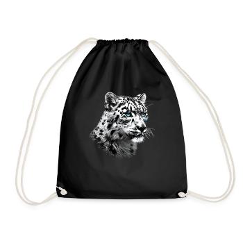Snow Leopard Schneeleoparden Schneeleopard - Drawstring Bag - black - Front