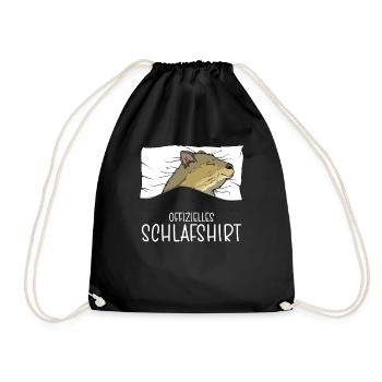 Official Sleep Shirt Quokka Pyjamas - Drawstring Bag - black - Front