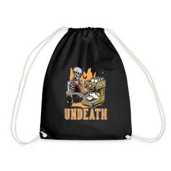 Barista Coffee Skeleton Undeath - Drawstring Bag - black - Front
