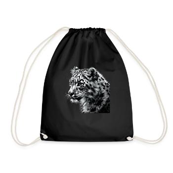 Snow Leopard Schneeleoparden Schneeleopard - Drawstring Bag - black - Front