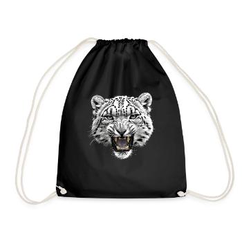 Snow Leopard Schneeleoparden Schneeleopard - Drawstring Bag - black - Front